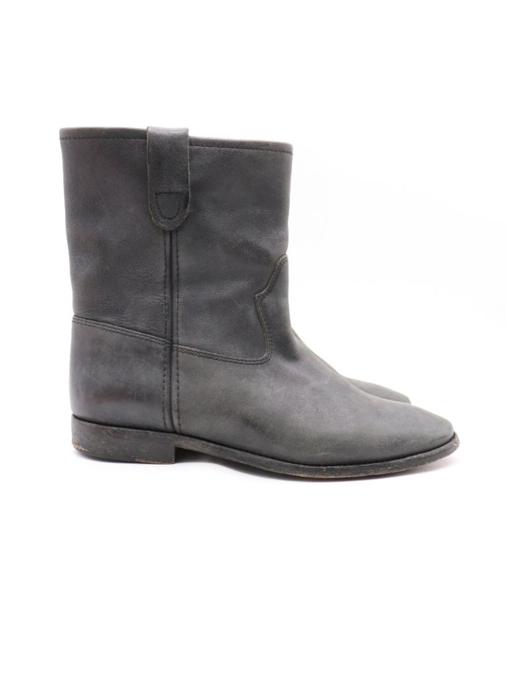 Isabel Marant Jenny Women's Size EU 40 Dark Gray Leather Boots Pull On